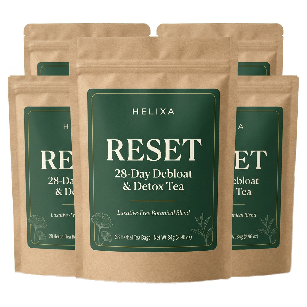 Buy 3 Get 2 Free — five pouches of Helixa Reset