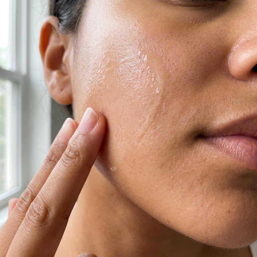 Transparent serum blending into skin with no white cast