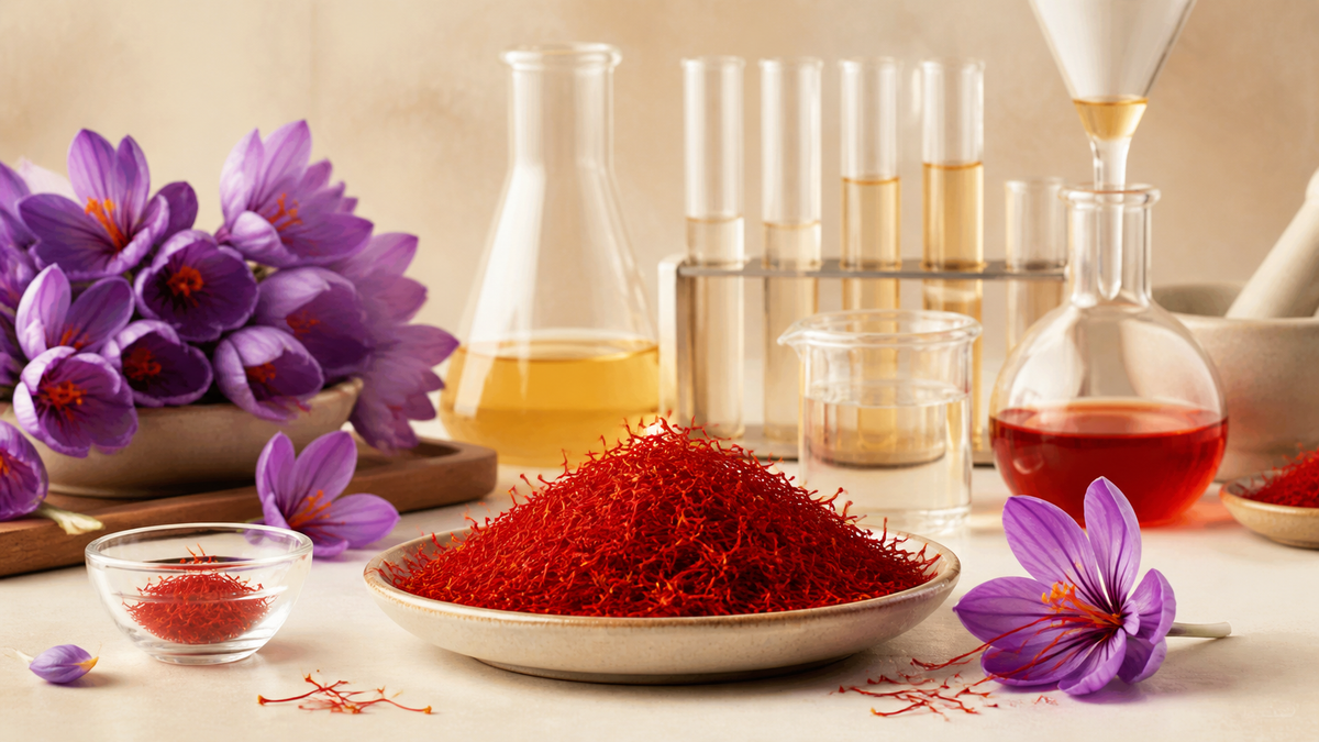 Editorial illustration for Saffron Extract Research: Why Preparation and Dose Matter