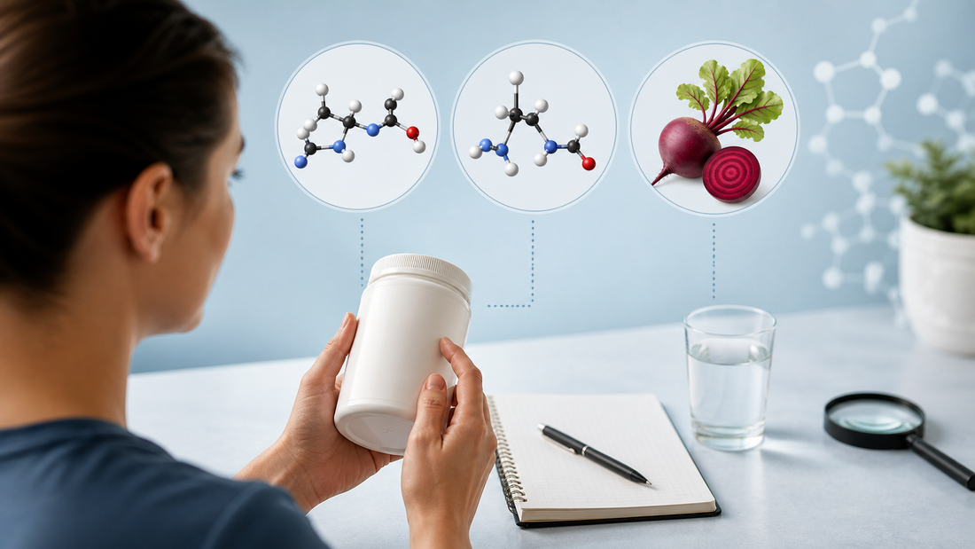 Editorial illustration for Citrulline, Arginine, and Beet Root: How to Compare Supplement Labels