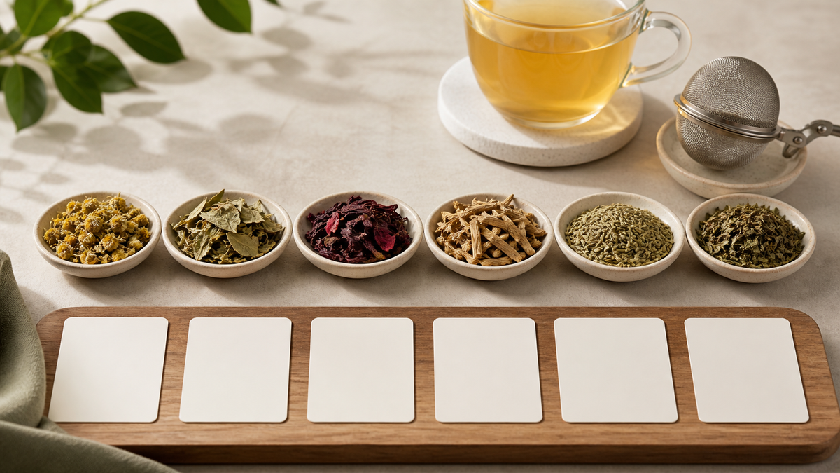 Editorial illustration for How to Read an Herbal Tea Ingredient List