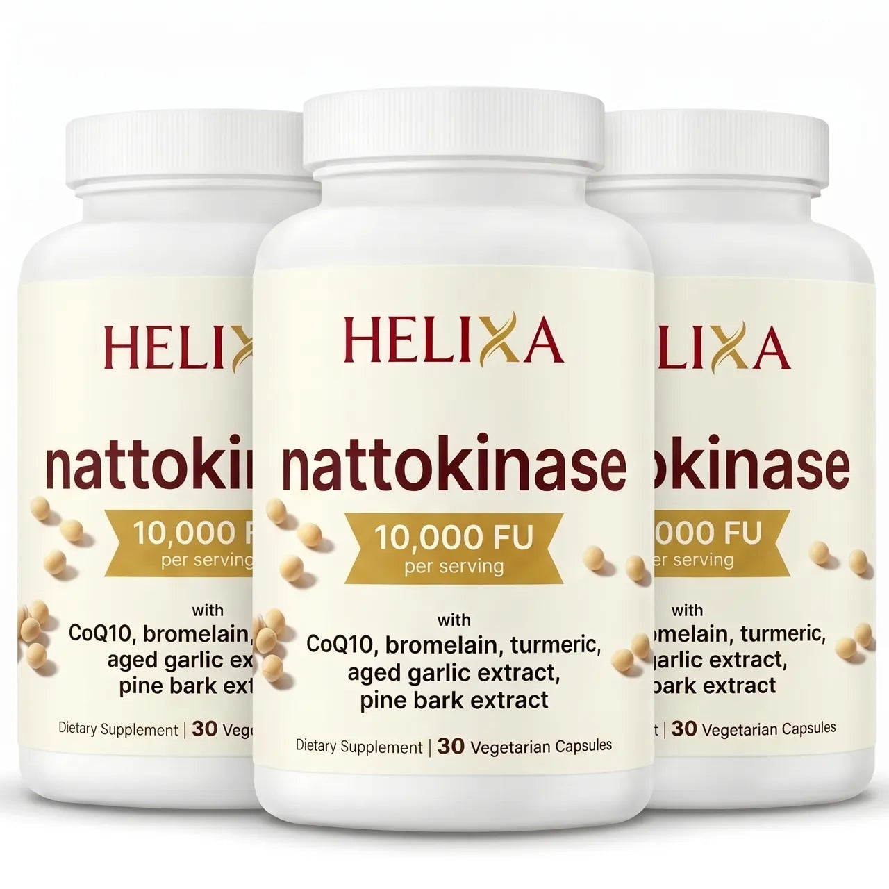 Buy 2 Get 1 Free — three bottles of Helixa Nattokinase