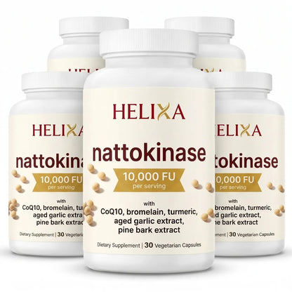 Buy 3 Get 2 Free — five bottles of Helixa Nattokinase