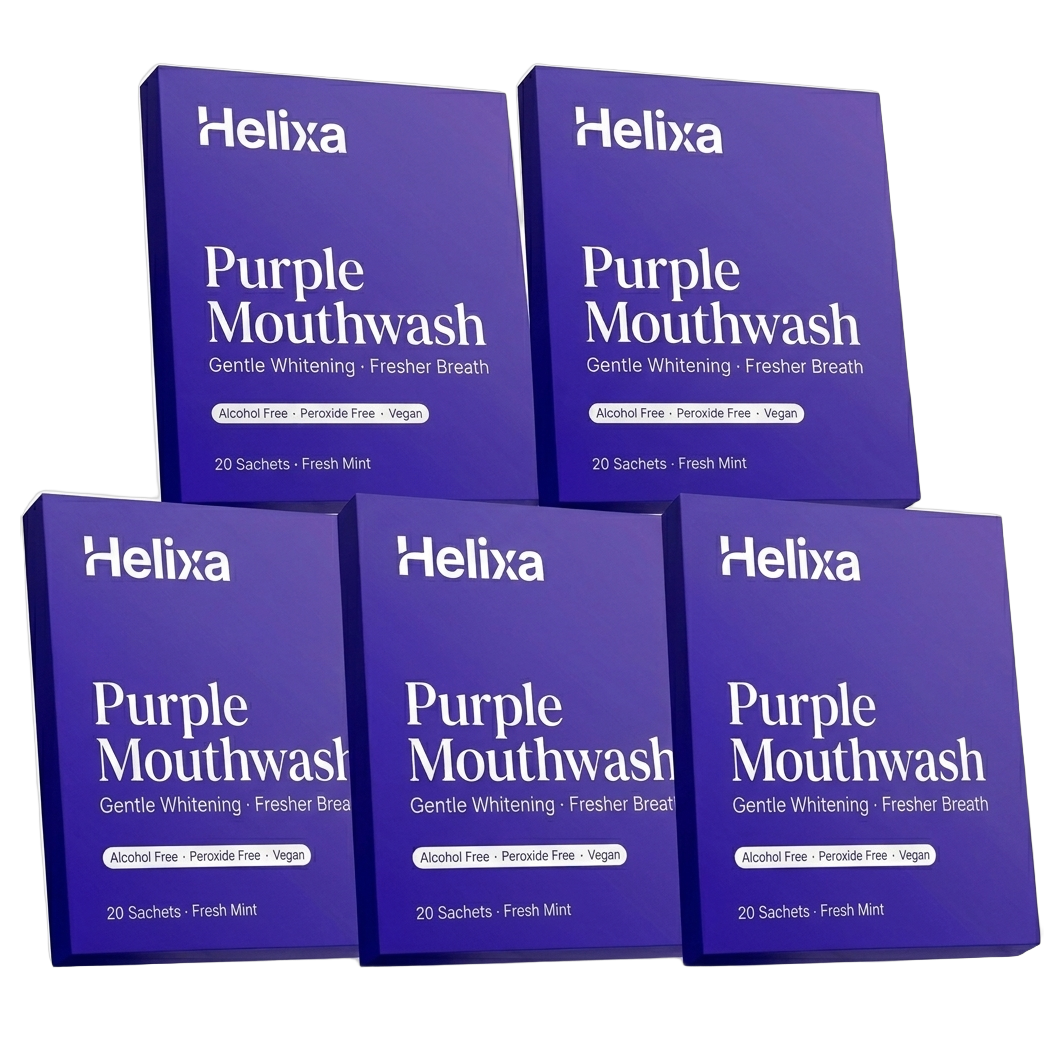 Buy 3 get 2 free - 5 boxes Helixa Purple Mouthwash