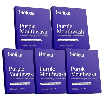 Buy 3 get 2 free - 5 boxes Helixa Purple Mouthwash