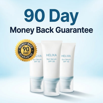 90 Day Money Back Guarantee on Helixa Sun Serum SPF 50