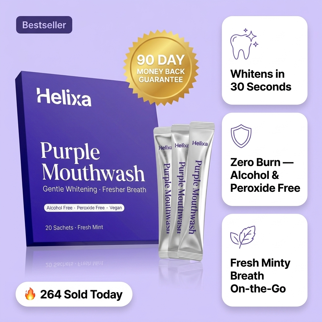 Helixa Purple Mouthwash - whitens in 30 seconds, zero burn, fresh breath