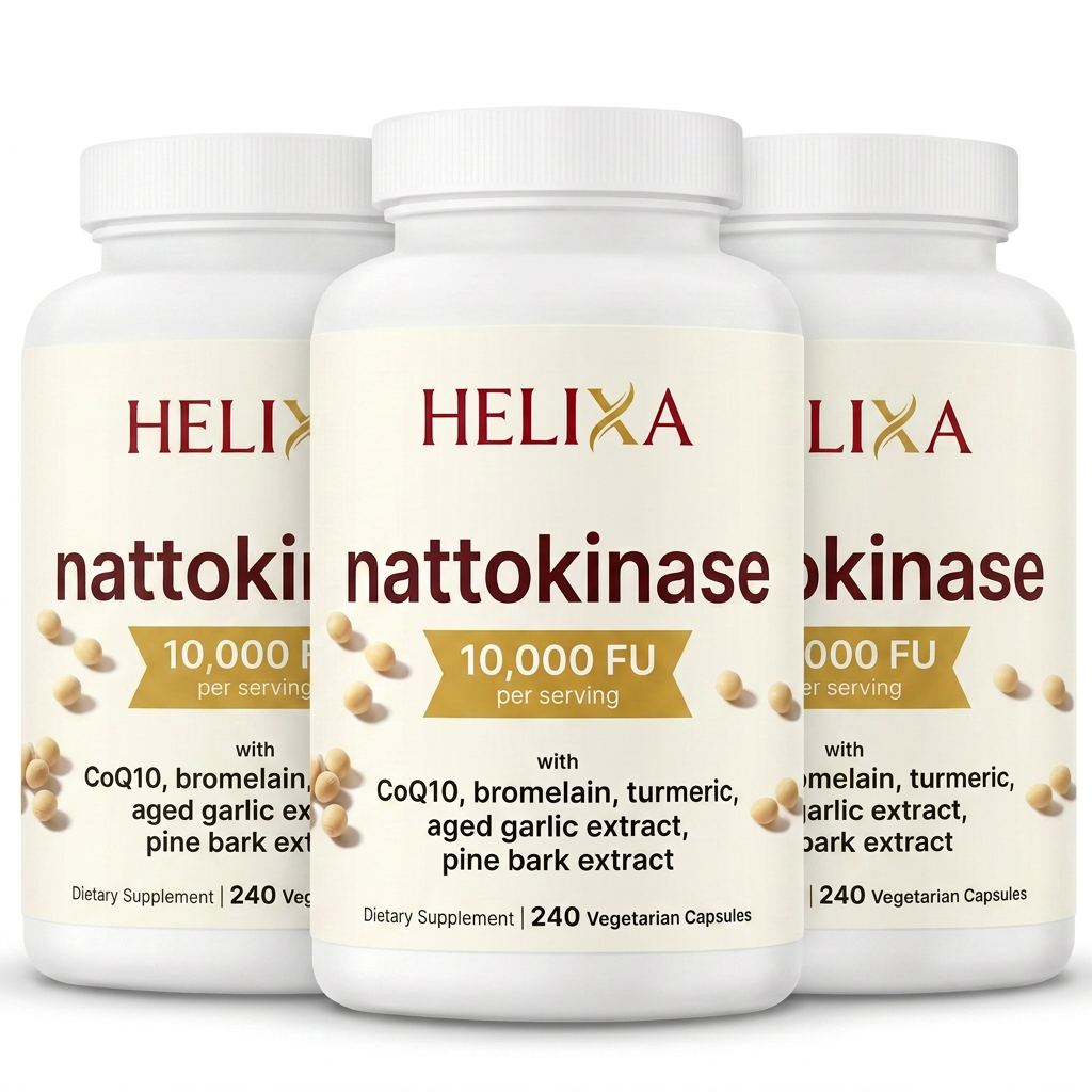 Buy 2 Get 1 Free — three bottles of Helixa Nattokinase