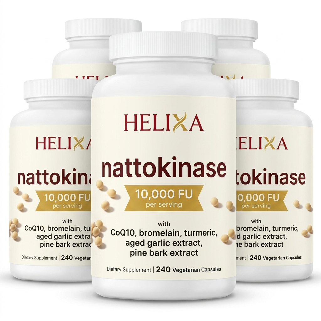 Buy 3 Get 2 Free — five bottles of Helixa Nattokinase