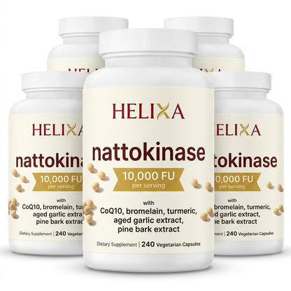 Buy 3 Get 2 Free — five bottles of Helixa Nattokinase