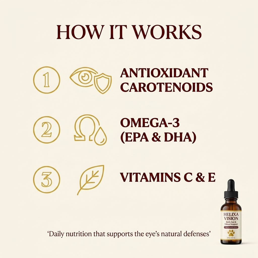 How Helixa Vision works — antioxidant carotenoids, omega-3 EPA & DHA, vitamins C and E