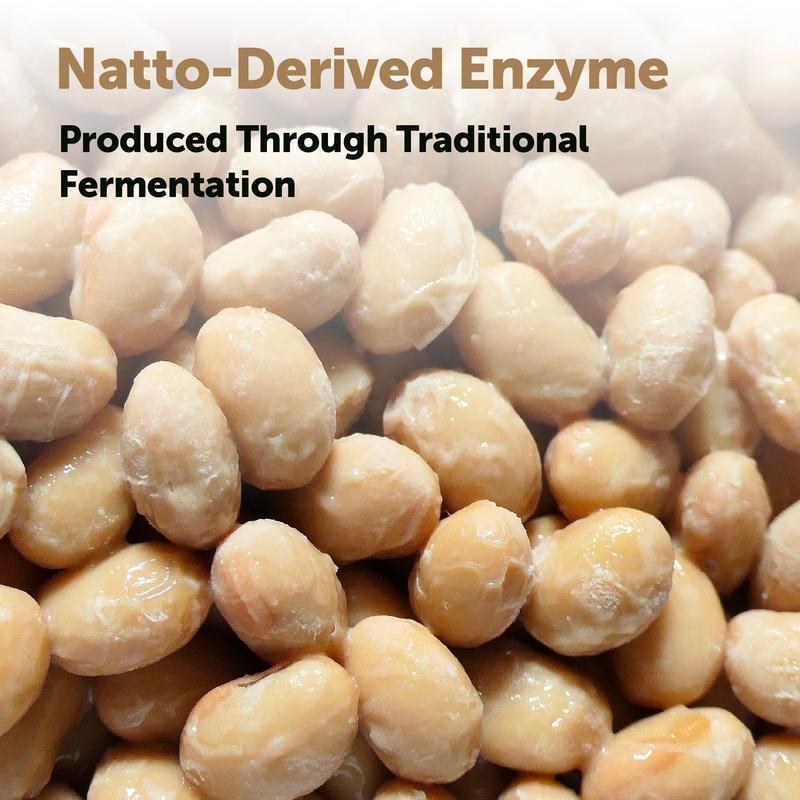 Natto-derived enzyme produced through traditional fermentation