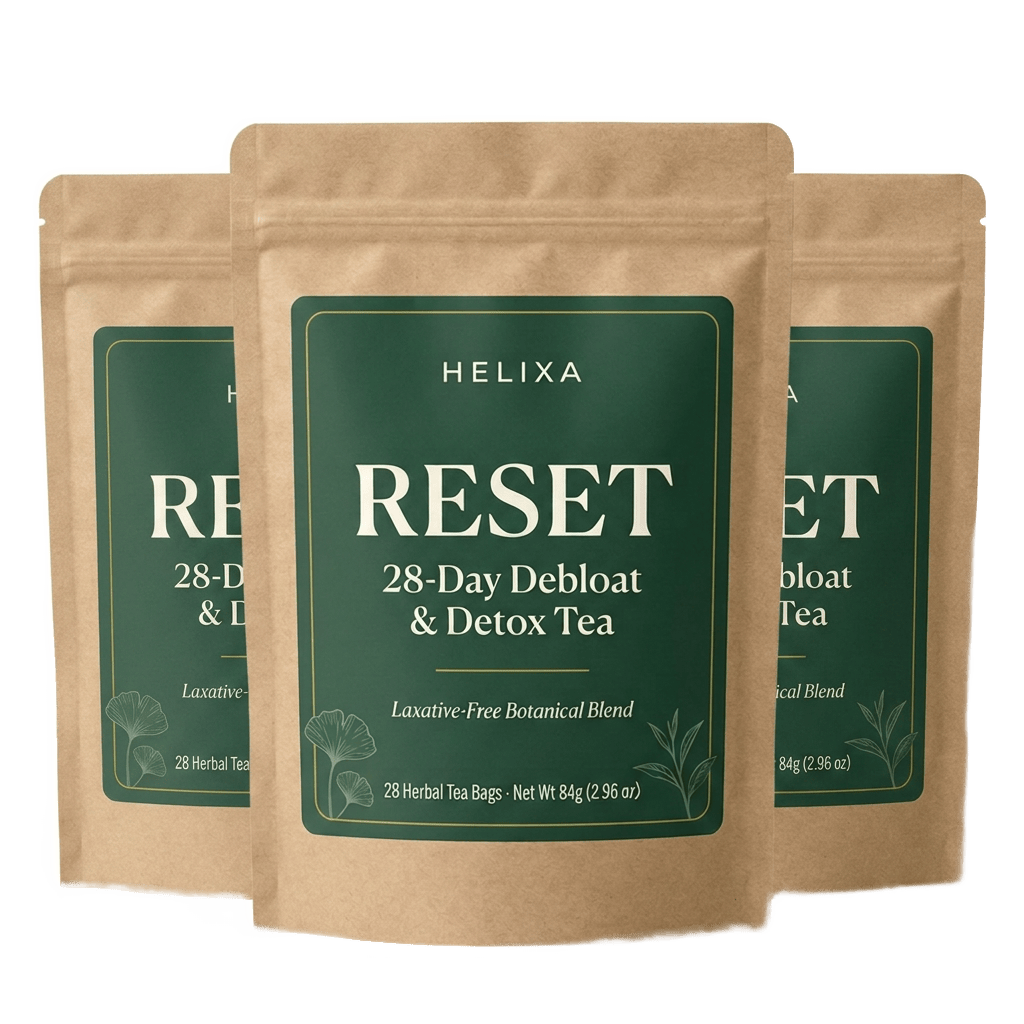 Buy 2 Get 1 Free — three pouches of Helixa Reset