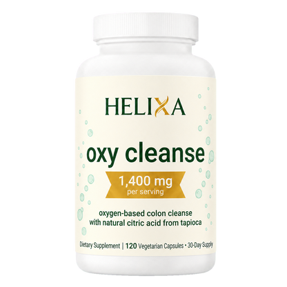 Oxy Cleanse Buy 1 official HELIXA bottle, 120 capsules and 30-day supply, transparent background