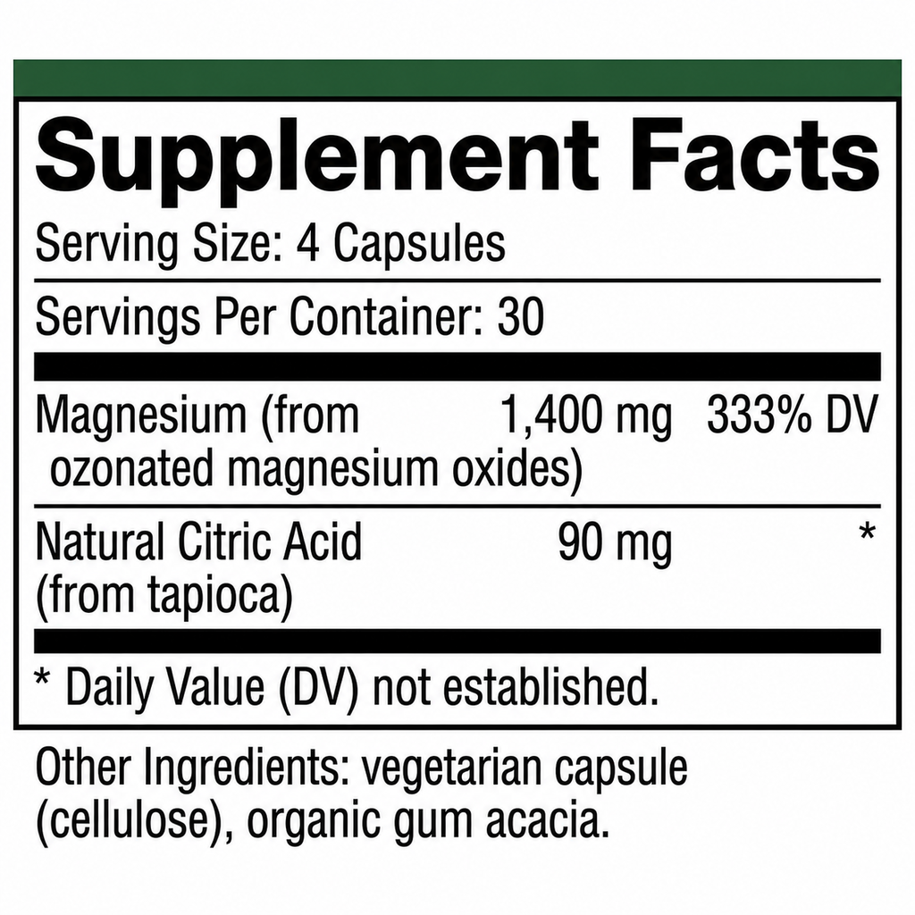 Oxy Cleanse Supplement Facts 30 servings per container