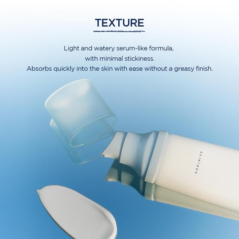 Light watery serum texture absorbs in seconds